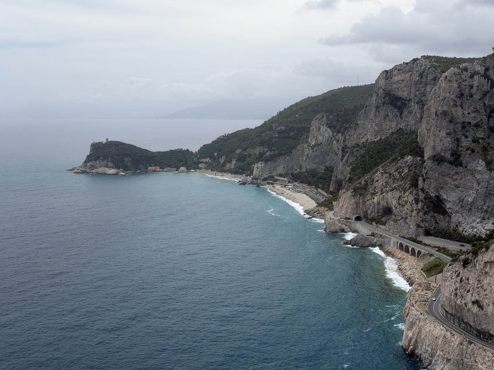 The Ligurian coast seen from the air